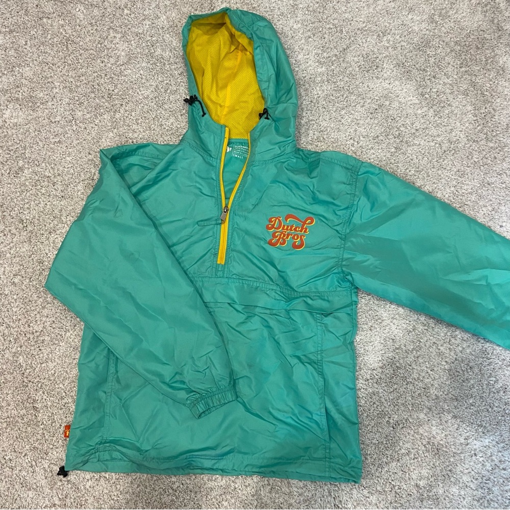 Dutch Bros coffee blue windbreaker